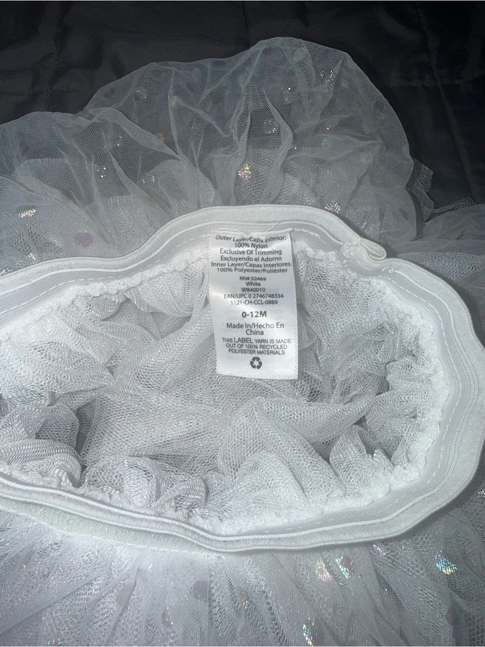 Carter's White Sequin Tulle Skirt